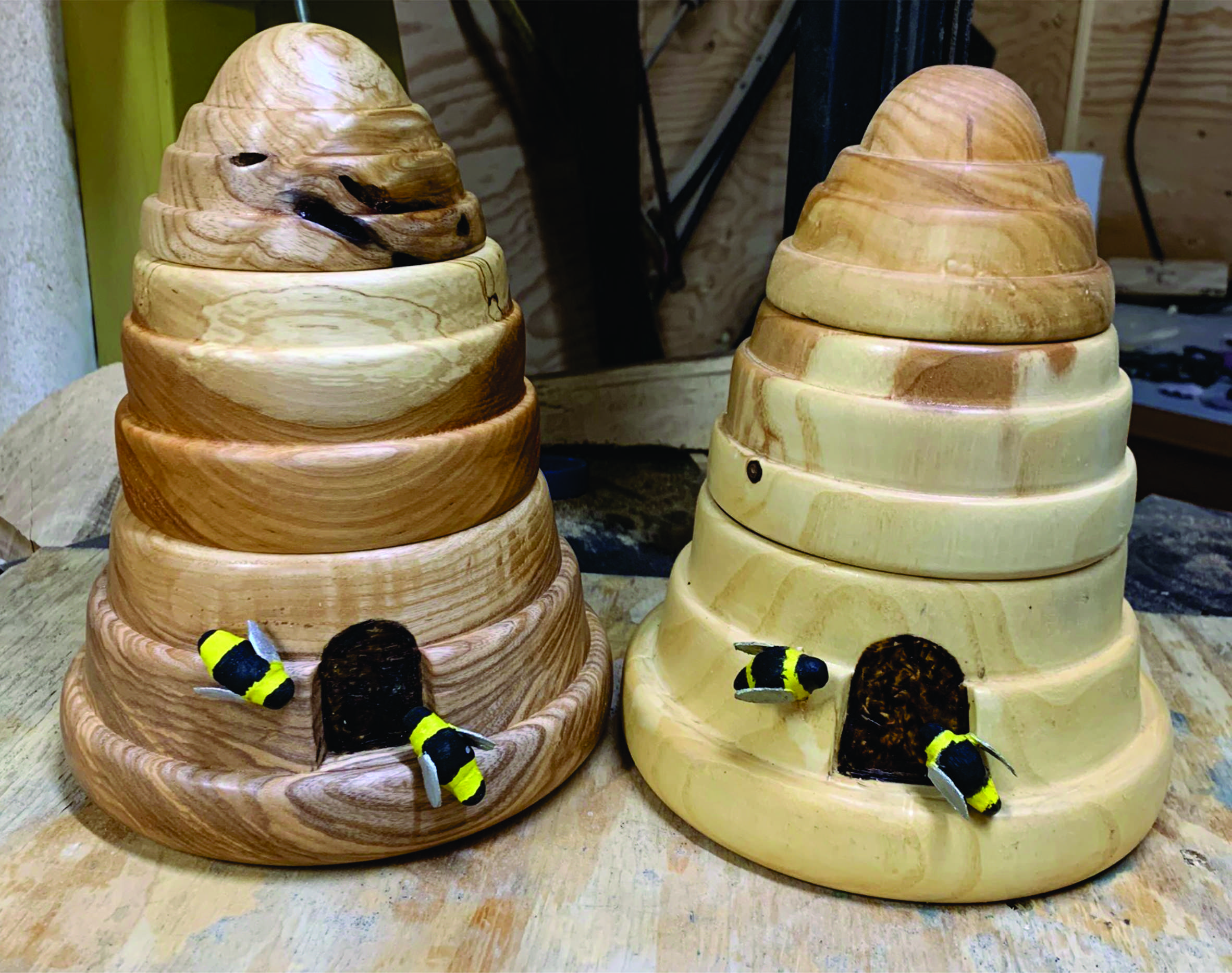 These beehives are Bravery bead bowls I like making, each has 2 bowls in them