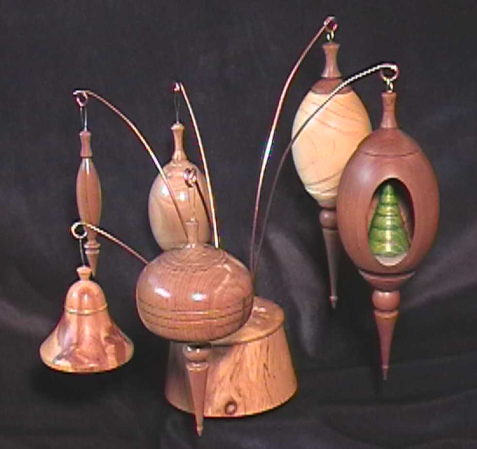 Christmas tree ornaments various wood species